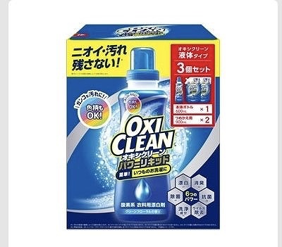 オキシクリーン パワーリキッド 酵素系 衣料用漂白剤 本体600ml+つめかえ900ml×2本