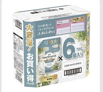 レノア　ハピネス　夢ふわタッチ　ホワイトティー　つめかえ　720ml×6パック　322回分