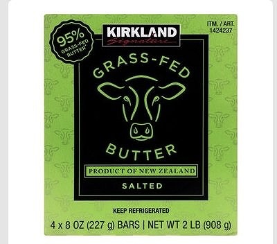 KIRKLAND SIGNATURE　ニュージーランド産　グラスフェッド有塩バター　227g×4本