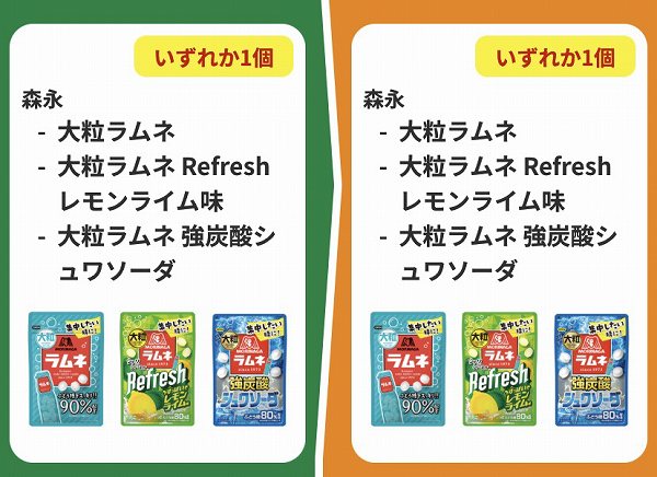 森永 大粒ラムネ/大粒ラムネ Refreshレモンライム味/大粒ラムネ 強炭酸シュワソーダ