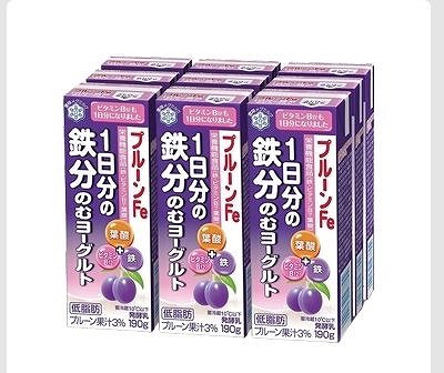 雪印 のむヨーグルトプルーンFe 1日分の鉄分 190g×9個