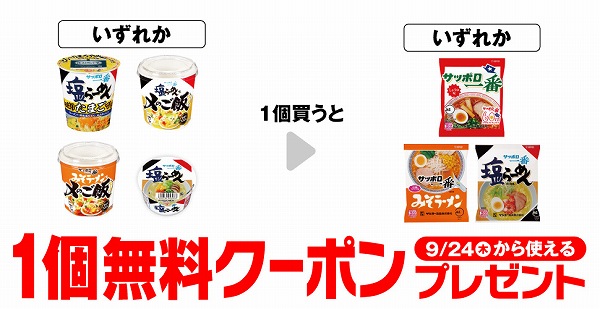 サッポロ一番 塩らーめん やっぱりたまごでしょ!/サッポロ一番 塩らーめん味〆のご飯/サッポロ一番 みそラーメン味〆のご飯/サッポロ一番 塩らーめん ミニどんぶり
