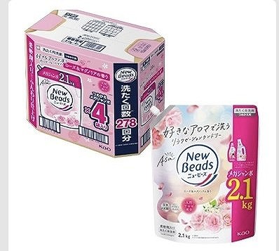 ニュービーズ 柔軟剤入り洗濯洗剤 ローズ&マグノリア 2.1kg×4個