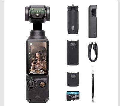 DJI Pocket3 アクションカメラセット バッテリーハンドル ミニ三脚・MICRO-SD(64GB)