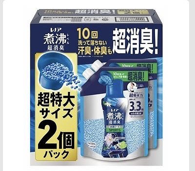 レノア　煮沸レベル　超消臭　抗菌ビーズ　スポーツクールリフレッシュ＆シトラスの香り　つめかえ　1,410ml×2個