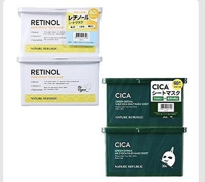 ネイチャーリパブリック　デイリーシートマスク　30枚×2パック　レチノール/CICA