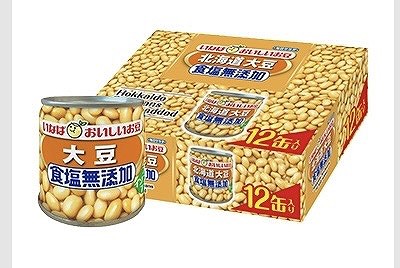 いなば食品 食塩無添加 北海道大豆 100g×12缶