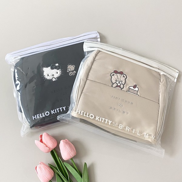 『HELLO KITTY × BRILMY 中身が見えて時短がかなう ズボラに優しいスタンドポーチ BOOK BLACK ver./BEIGE ver. SPECIAL PACKAGE』