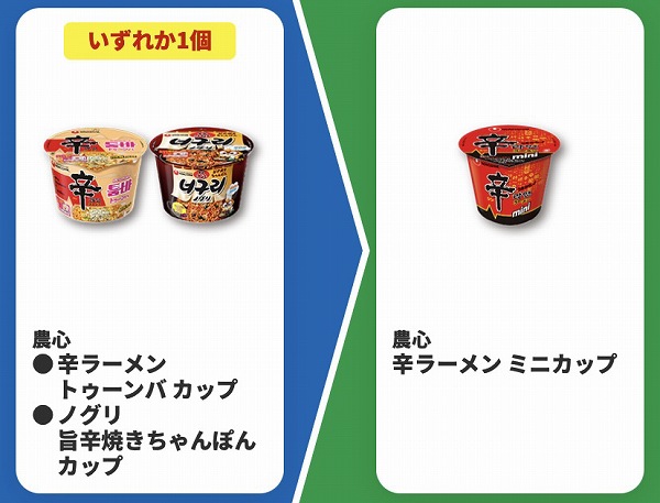 農心 辛ラーメン トゥーンバ カップ/ノグリ 旨辛焼きちゃんぽん カップ