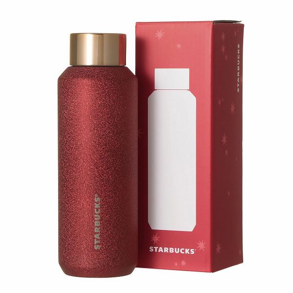ホリデー2026ギフトボックス入りステンレスボトルグリッターレッド473ml