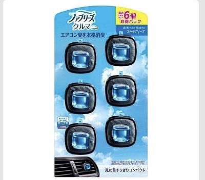 P&G　ファブリーズ　イージークリップ　6個入　車用消臭芳香剤