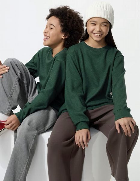 ソフトニットフリースクルーネックTシャツ